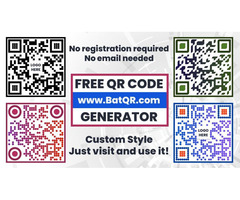 Free Custom QR Codes at BatQR.com – No Signup Needed!