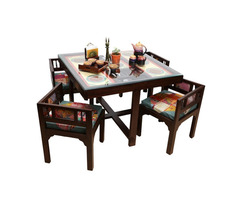 Solid Teakwood Dining Table Set – Timeless Beauty