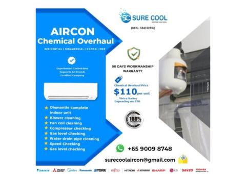 Aircon chemical overhaul in singapore