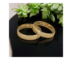 Personalized Name-Fingerprint Couple Ring Set