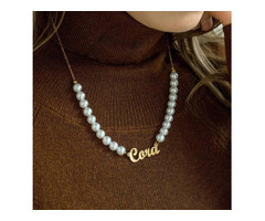 Personalized Pearl Name Necklace for Women