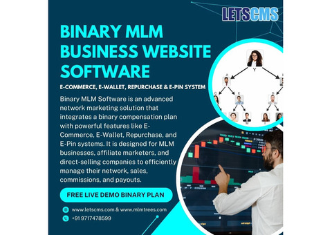 Binary MLM Software with E-Commerce, E-Wallet, Repurchase