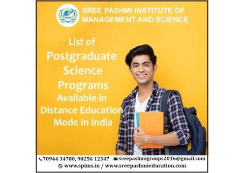 List of PG Science Programs Available in Distance Education