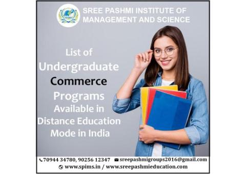 List of Undergraduate Commerce Programs in Distance Education