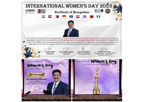 Sandeep Marwah Inaugurates Women’s Day Celebration, Honored for His