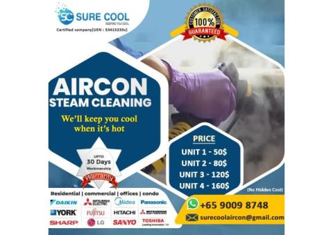 Aircon steam cleaning price singapore