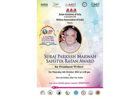 3rd Suraj Parkash Marwah Sahitya Ratan Awards during 8th GLFN 2022
