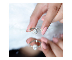 Dazzling Pear Halo Lab Grown Diamond Engagement Ring