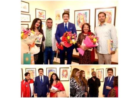 Sandeep Marwah Inaugurated Painting Exhibition at Habitat Centre