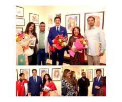 Sandeep Marwah Inaugurated Painting Exhibition at Habitat Centre