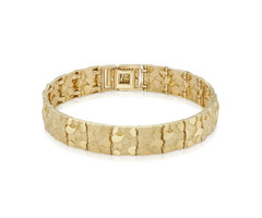 14 Karat Gold Nugget Bracelet Classic & Bold Design