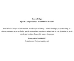 Upscale Companionship - Incall/Outcall Available