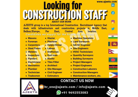 Best Construction Recruitment Agencies from India, Sri Lanka!!!!