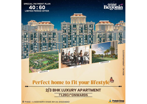 3 BHK Apartment in Ghaziabad| Prateek Grand Begonia