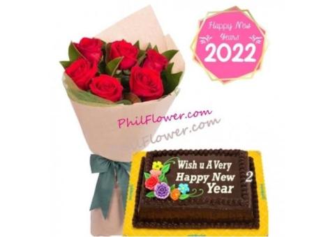 New Year Flower with Cake to Philippines