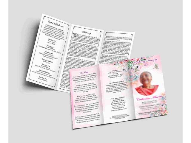 Letter Size Obituary Program Printing