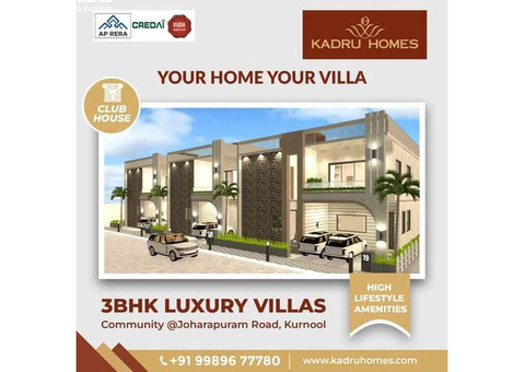 3BHK Luxury Villas In Kurnool | Gated community villas for sale