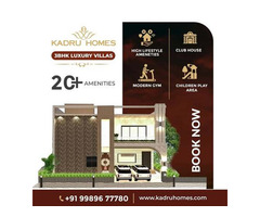 Kuda Approval Villas with Modren Amenities Kurnool | Kadru Homes