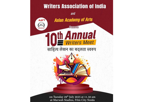 10th Annual Meet of Writers Association of India to Be Held at Noida