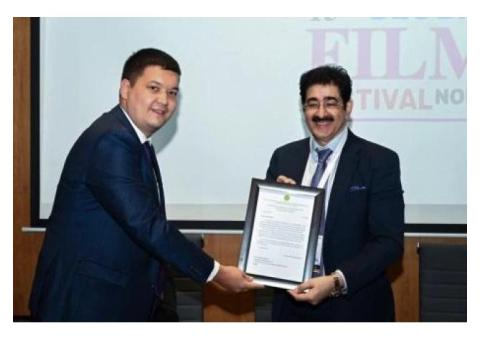 Sandeep Marwah Honored by Embassy of Kazakhstan in New Delhi