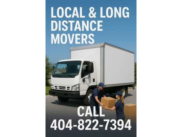 LOCAL LONG DISTANCE MOVER 24 Hrs 404-822-7394