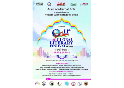 11th Global Literary Festival Noida 2025 Fixed for 24th to 26th Sep