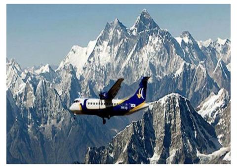 Mountain flight in Nepal