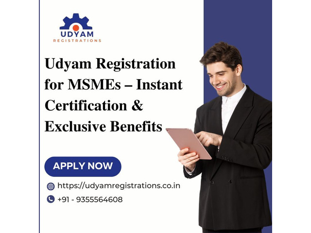Udyam Registration for MSMEs  Instant Certification & Benefits