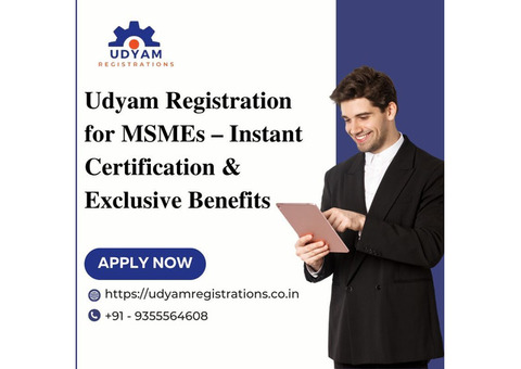 Udyam Registration for MSMEs  Instant Certification & Benefits