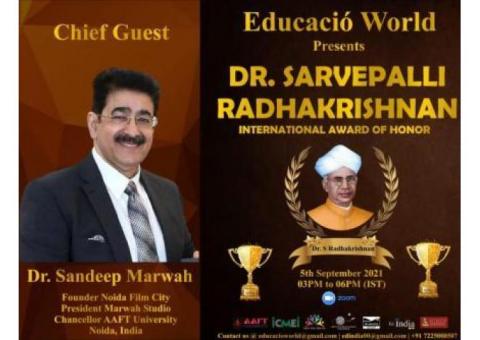 Dr Sarvepalli Radhakrishnan International Award for Sandeep Marwah