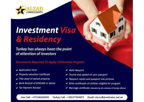 Investment Visa & Residency Turkey