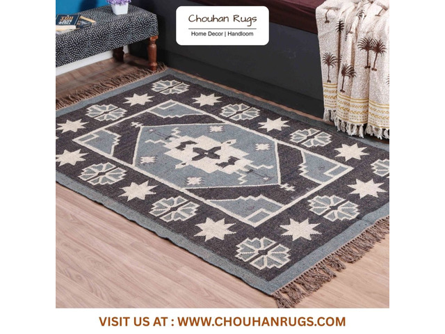 Transform your space with a gorgeous handmade wool kilim rug today