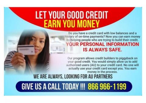 Get PAID !!! for your GOOD CREDIT !!!!