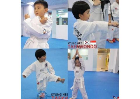 TKD teaches kids how to apply block, punch n kick to repel opponents