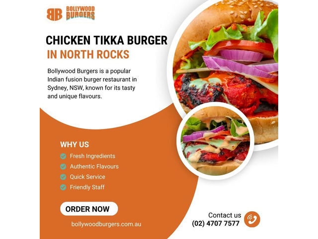Chicken Tikka Burger in North Rocks – Try Delicious Indian Fusion