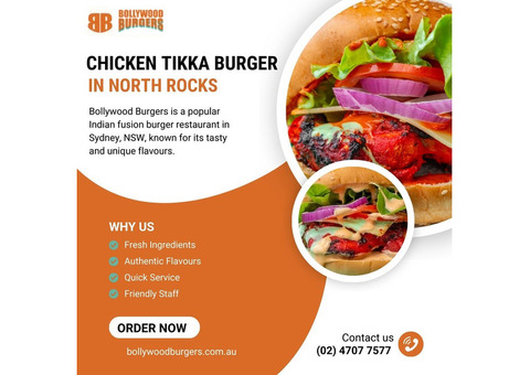 Chicken Tikka Burger in North Rocks – Try Delicious Indian Fusion