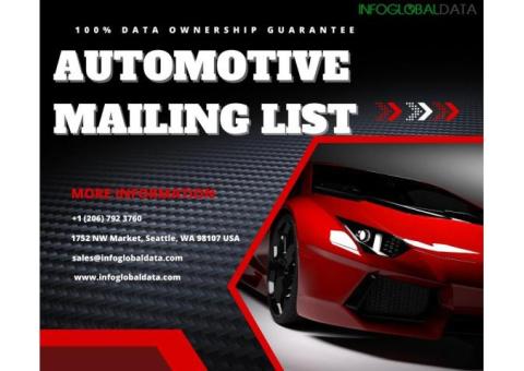 Generate leads and drive sales with our Automotive Mailing List