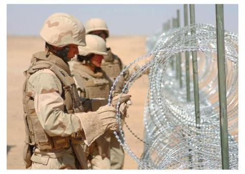 Razor wire installation in whittier