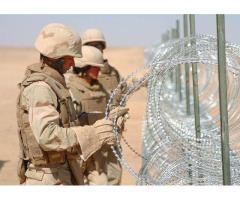 Razor wire installation in whittier