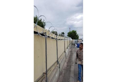 Concertina wire installation in Rowland Heights