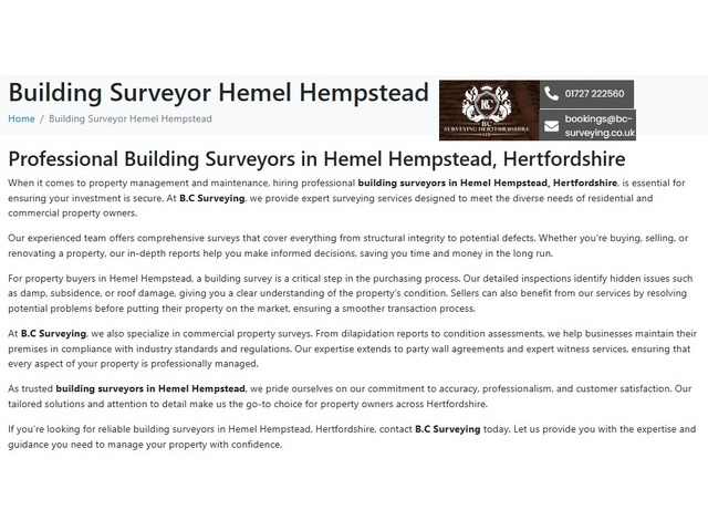 Building Surveyors in Hemel Hempstead