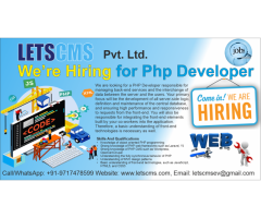 Urgent Hiring PHP DEVELOPER JOB in Aligarh | Letscms Pvt. Ltd.