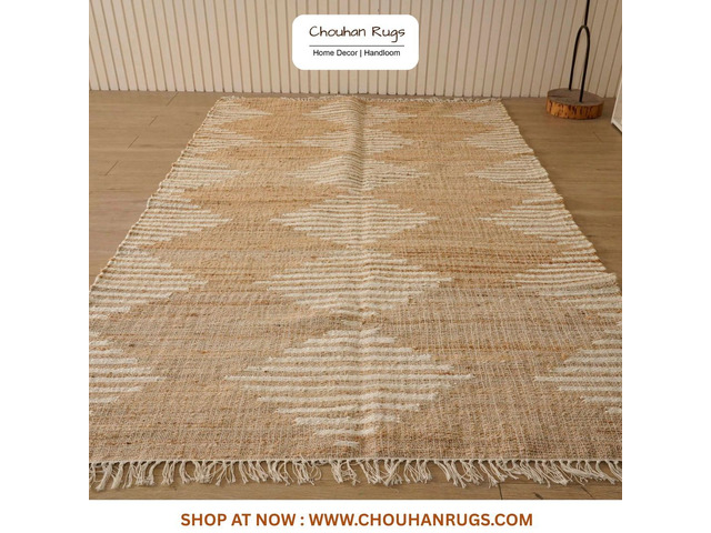 Handwoven Moroccan Jute Rug for Modern USA Homes