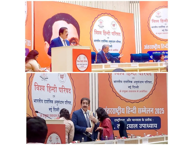 Dr. Sandeep Marwah Honoured for Promoting Hindi Worldwide-Speaks