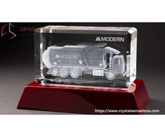 Elegant Crystal Engraved Awards for Business Milestones