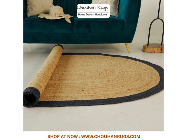 Natural Braided Jute Rug for Living Spaces UK Homes