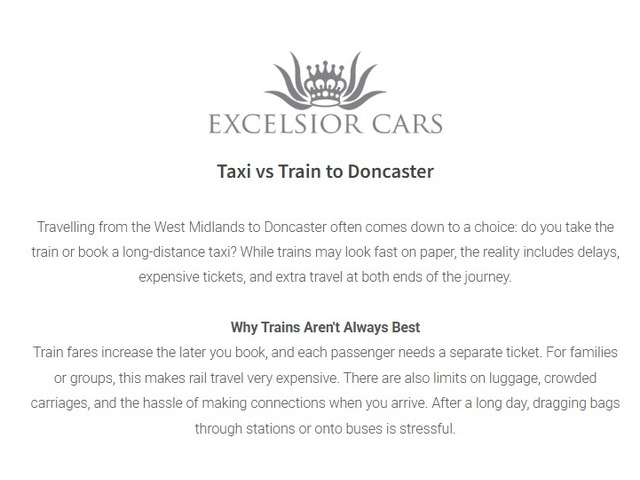 Taxi vs Train to Doncaster
