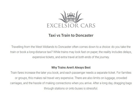 Taxi vs Train to Doncaster