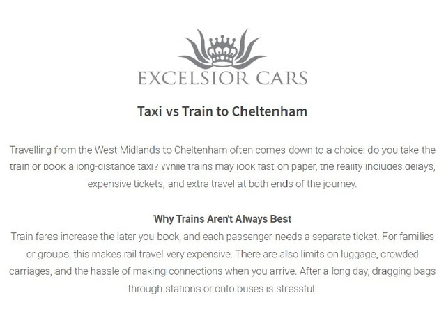 Taxi vs Train to Cheltenham
