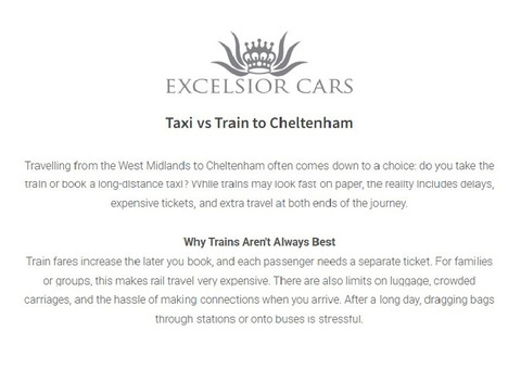 Taxi vs Train to Cheltenham